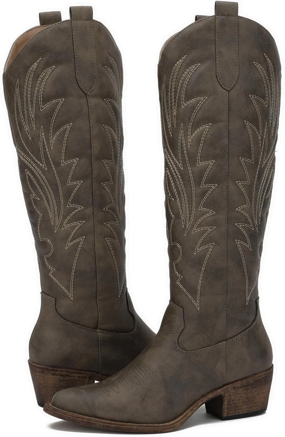 GLOBALWIN Women's The Western Cowboy Cowgirl Embroidered Knee High Boots