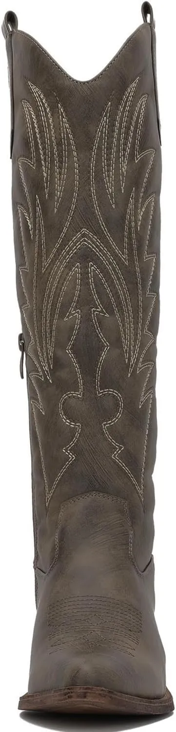 GLOBALWIN Women's The Western Cowboy Cowgirl Embroidered Knee High Boots