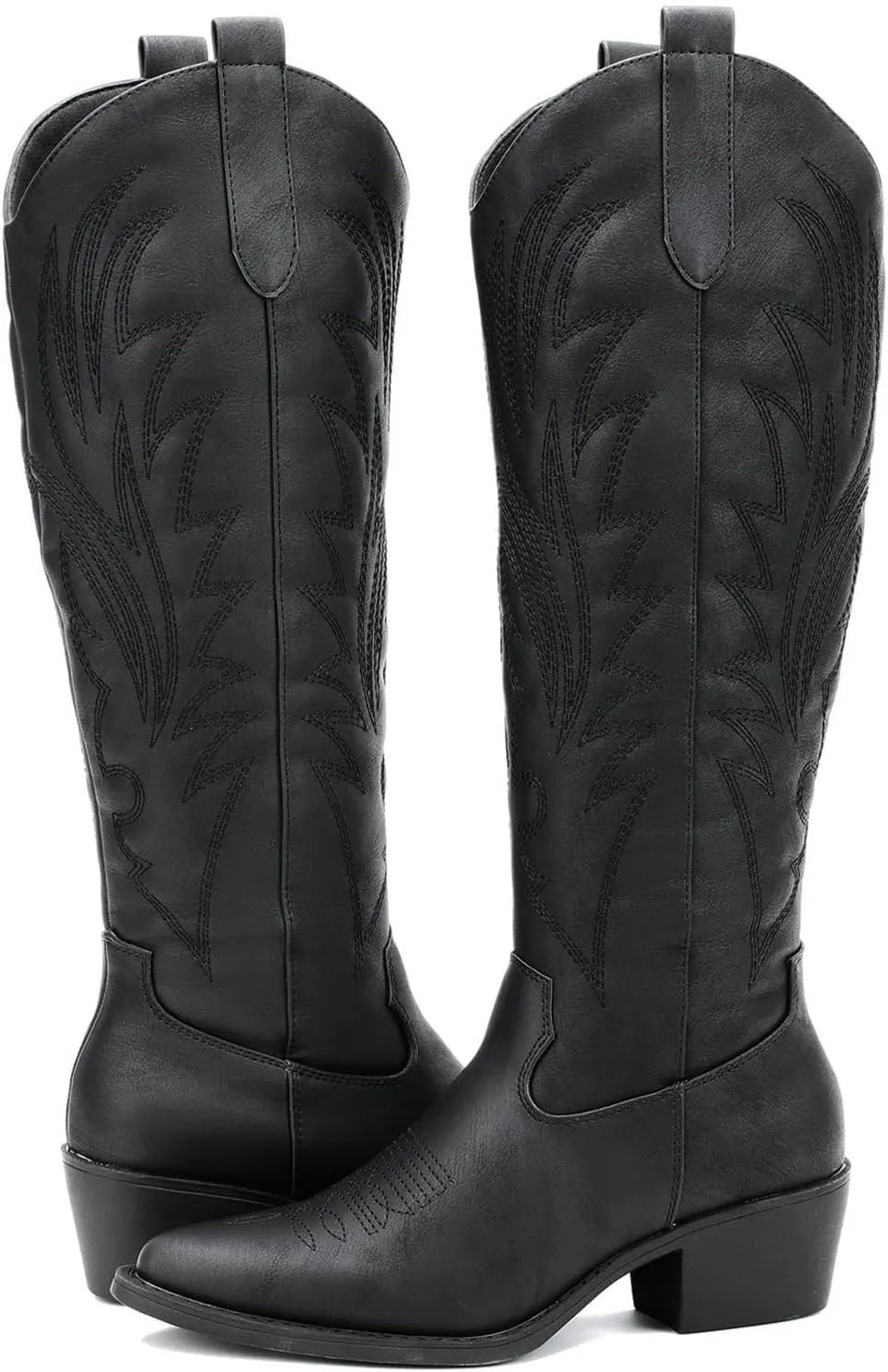 GLOBALWIN Women's The Western Cowboy Cowgirl Embroidered Knee High Boots