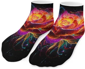 Glowing Flower Petals Low Cut Ankle Socks Casual Liner Sock Pack Non Slip Invisible For Men Women
