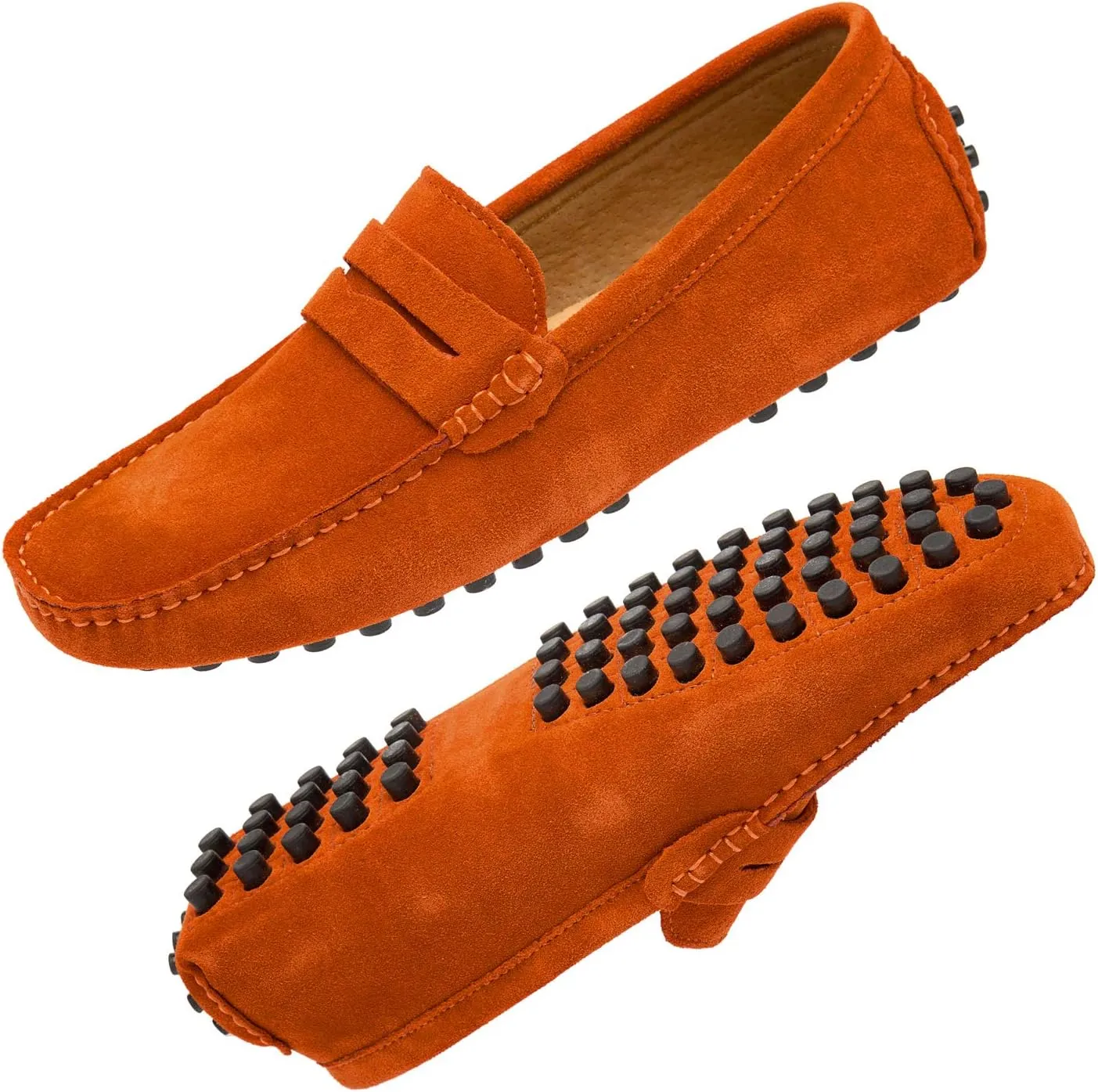 Go Tour Men's Penny Loafers Moccasin Driving Shoes Slip On Flats Boat Shoes