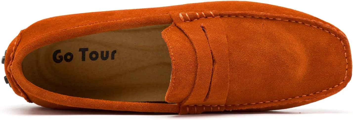 Go Tour Men's Penny Loafers Moccasin Driving Shoes Slip On Flats Boat Shoes