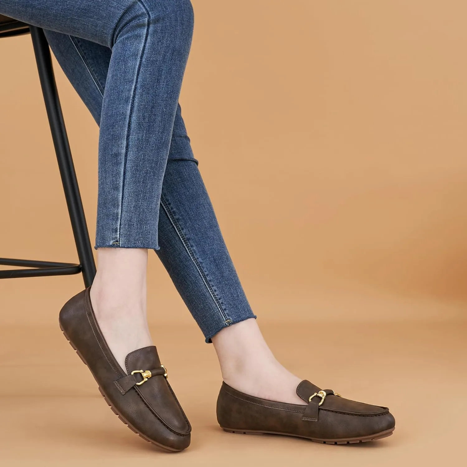 HARENCE Loafers for Women Comfortable Slip On Business Work Flats Shoes Casual Driving Moccasins Penny Loafer