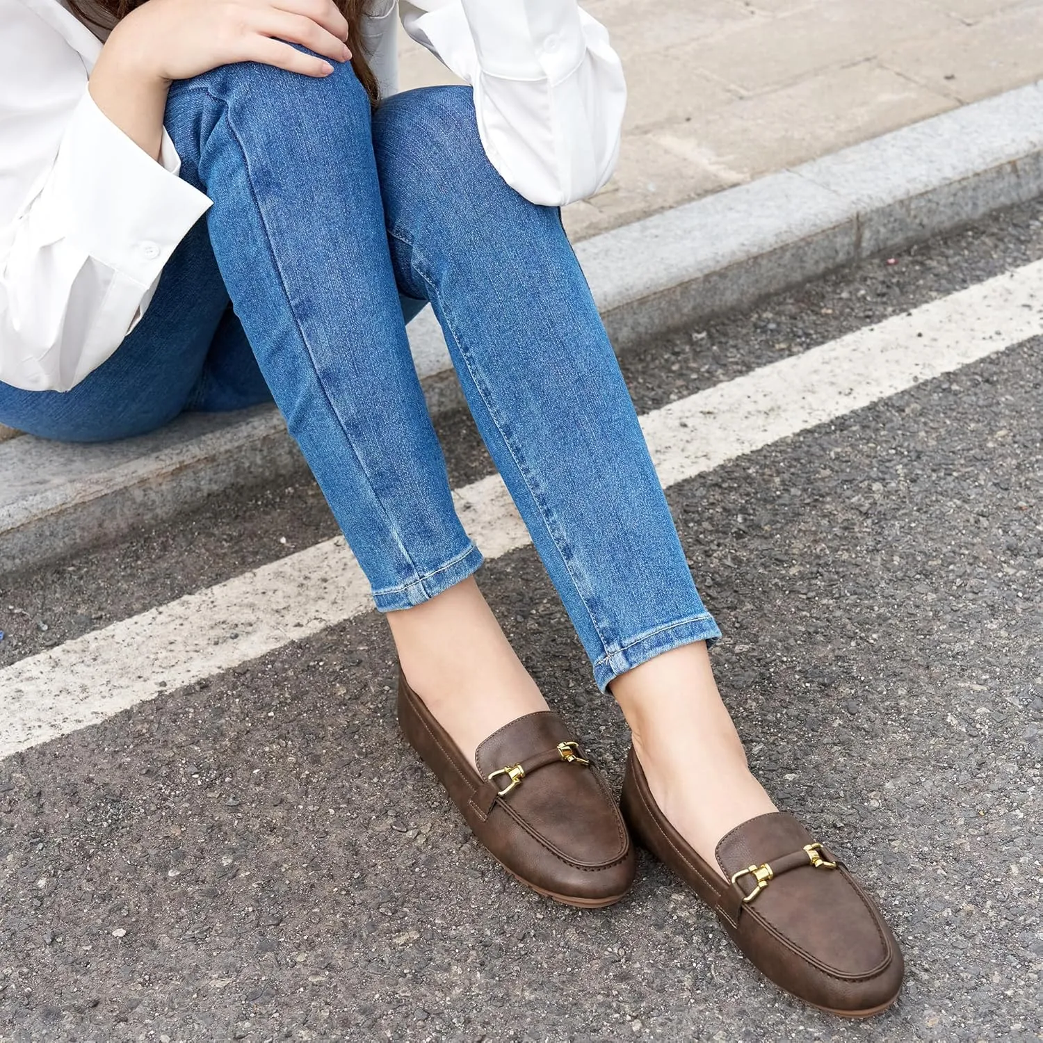 HARENCE Loafers for Women Comfortable Slip On Business Work Flats Shoes Casual Driving Moccasins Penny Loafer