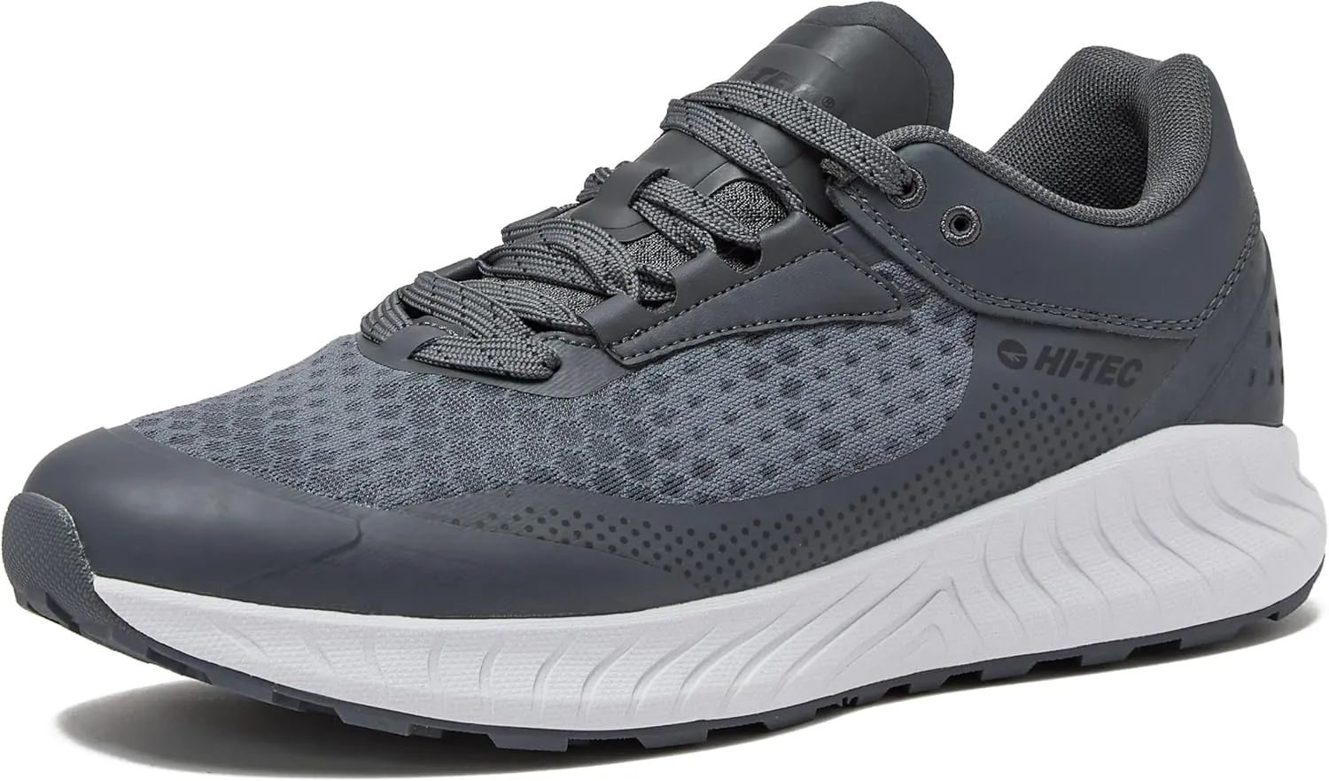 HI-TEC Avalon Trail Running Shoes for Men, Lightweight Breathable Mens Hiking Sneakers or Athletic Walking Shoes for Men, Black, Grey or Green, Size 7-14 Men Shoes