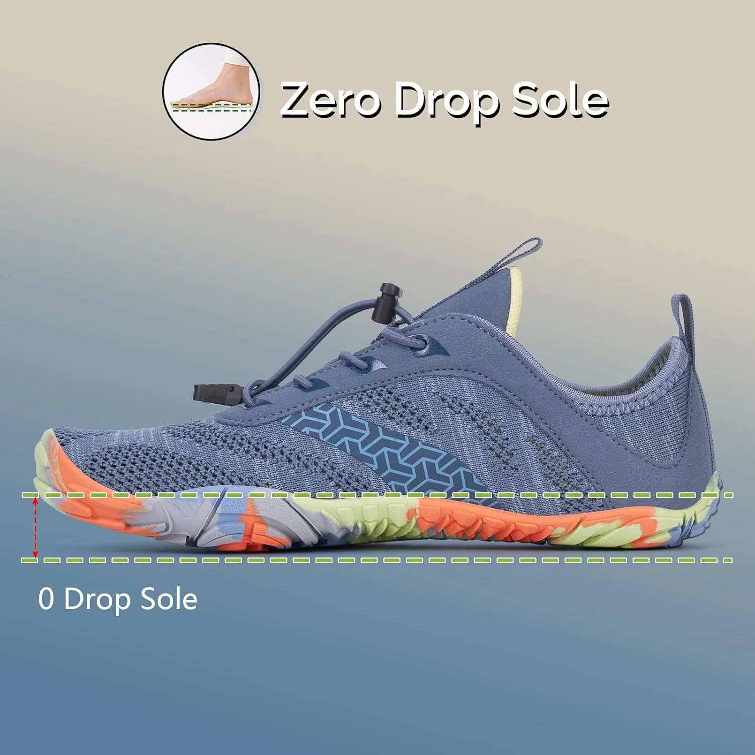 HiGropcore Barefoot Shoes Women Men Hike Minimalist Shoes Wide Toe Box Zero Drop Grounded Footwear for Hiking Walking Daily Wear