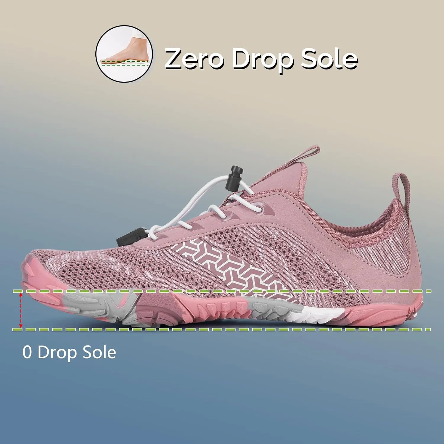 HiGropcore Barefoot Shoes Women Men Hike Minimalist Shoes Wide Toe Box Zero Drop Grounded Footwear for Hiking Walking Daily Wear