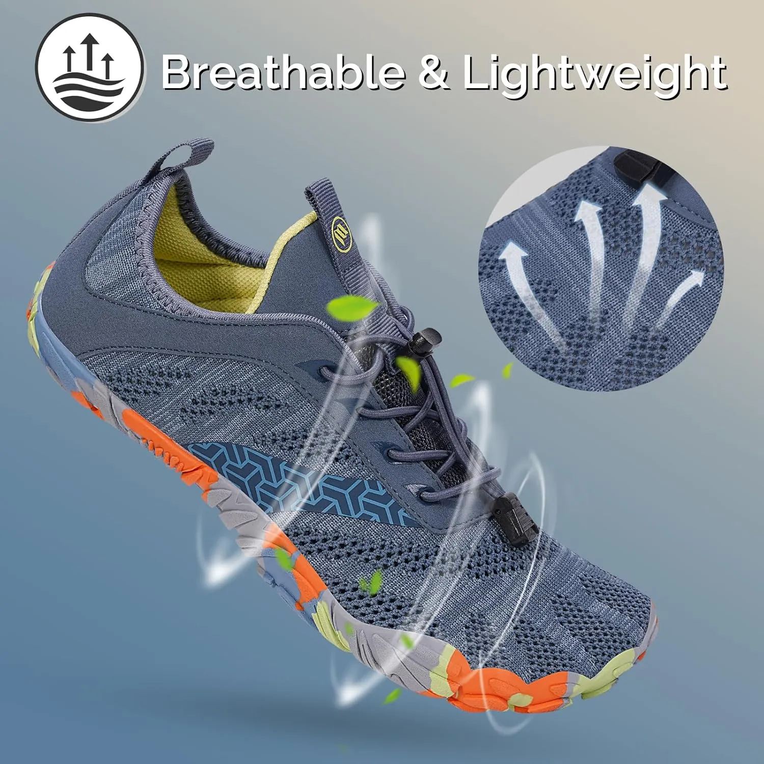 HiGropcore Barefoot Shoes Women Men Hike Minimalist Shoes Wide Toe Box Zero Drop Grounded Footwear for Hiking Walking Daily Wear