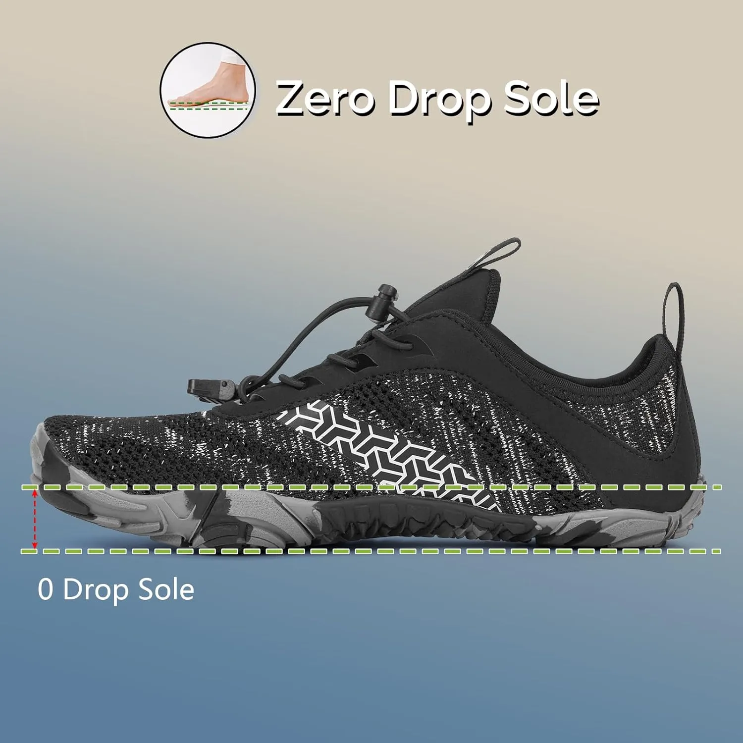 HiGropcore Barefoot Shoes Women Men Hike Minimalist Shoes Wide Toe Box Zero Drop Grounded Footwear for Hiking Walking Daily Wear