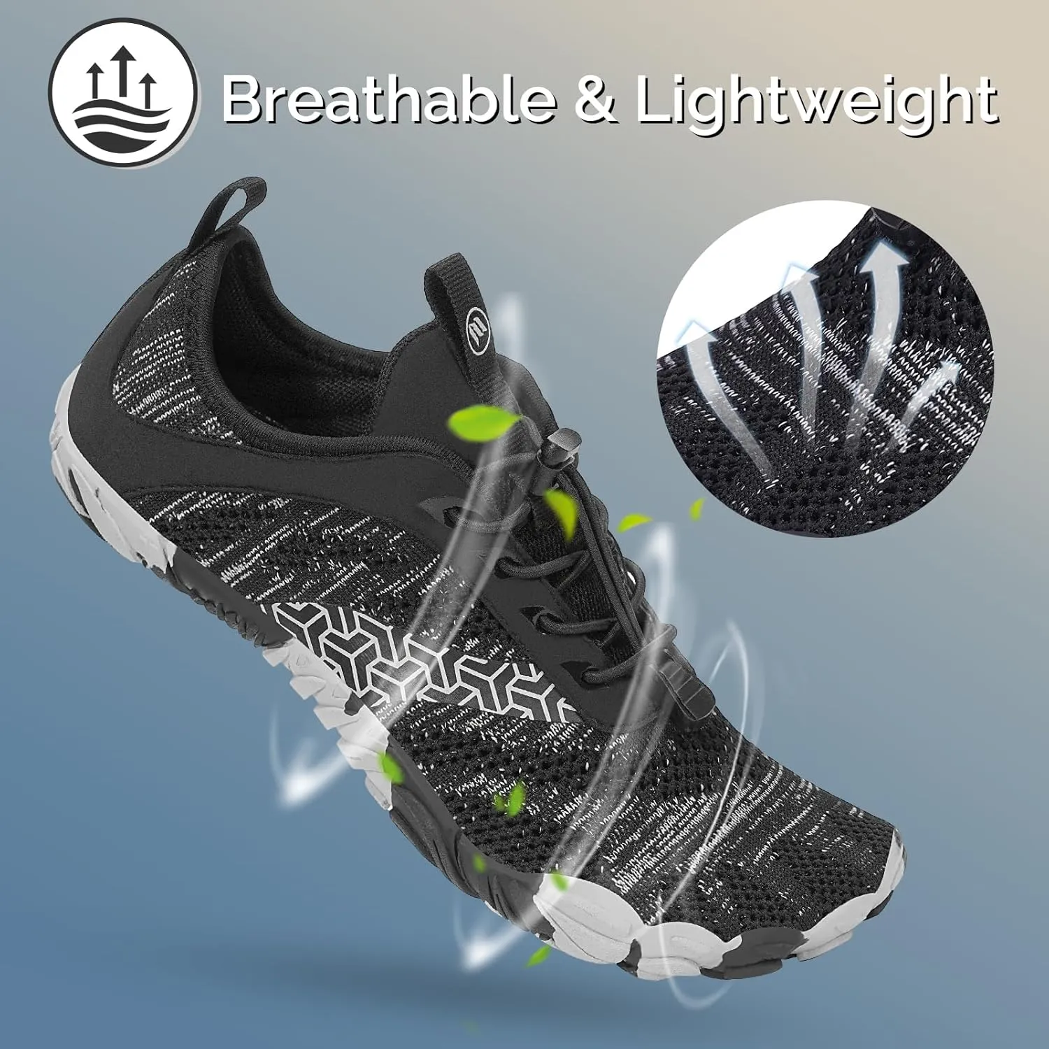HiGropcore Barefoot Shoes Women Men Hike Minimalist Shoes Wide Toe Box Zero Drop Grounded Footwear for Hiking Walking Daily Wear