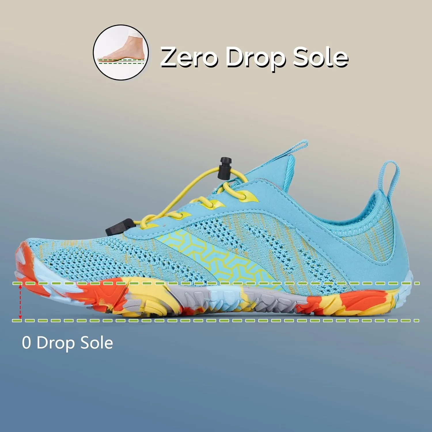 HiGropcore Barefoot Shoes Women Men Hike Minimalist Shoes Wide Toe Box Zero Drop Grounded Footwear for Hiking Walking Daily Wear