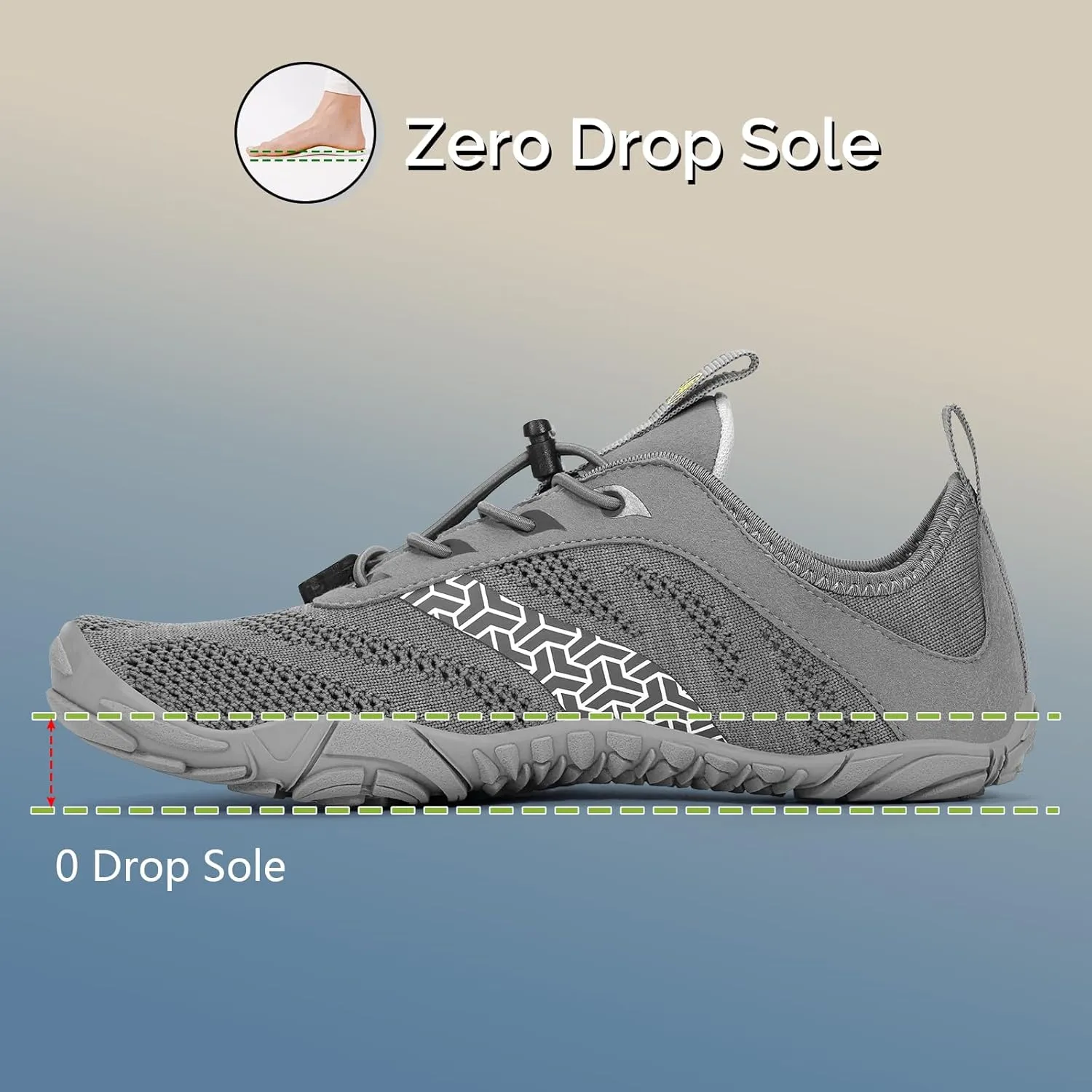 HiGropcore Barefoot Shoes Women Men Hike Minimalist Shoes Wide Toe Box Zero Drop Grounded Footwear for Hiking Walking Daily Wear