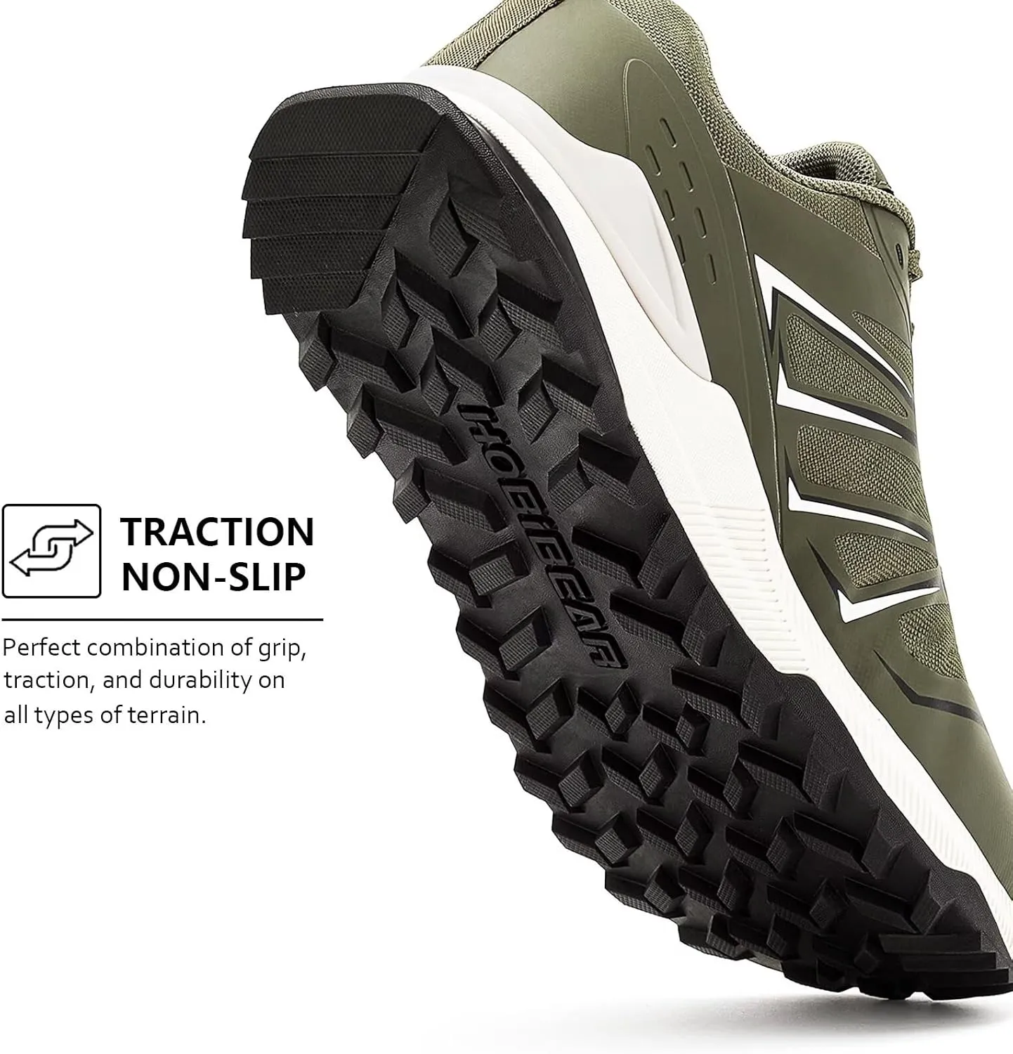 HOBIBEAR Men's Trail Running Shoes | Wide Toe | Trekking | Non-Slip Hiking Sneakers