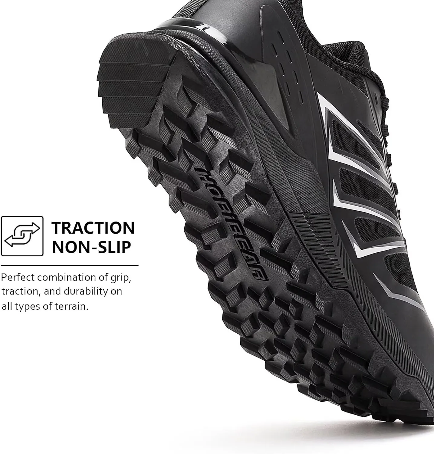 HOBIBEAR Men's Trail Running Shoes | Wide Toe | Trekking | Non-Slip Hiking Sneakers