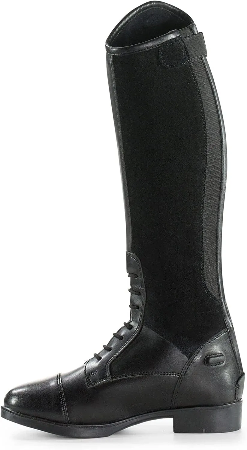 HORZE Rover Kids' Tall Field Boots, Starter Horse Riding Boots with Stretchy Easy-Fit Synthetic Leather and Rear Zipper