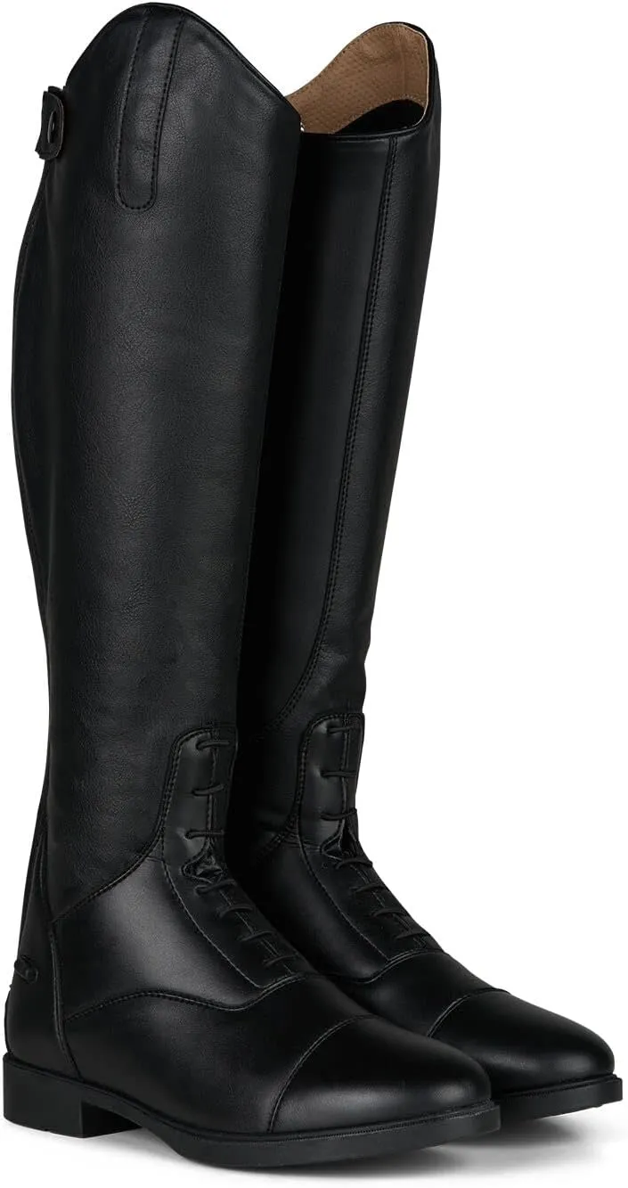 HORZE Rover Women's Synthetic Leather Classic Tall Field Riding Boots | Water-Resistant with Laces and Rear Zipper
