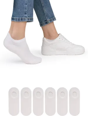 Hugh Ugoli Women Bamboo No Show Socks, Non Slip Invisible Liner,Soft, Thin Low Cut Socks, Seamless Toe, 6-12 Pairs