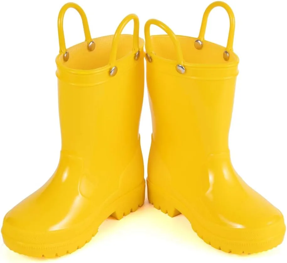 HugRain Toddler Kids Lightweight Adorable Rain Boots