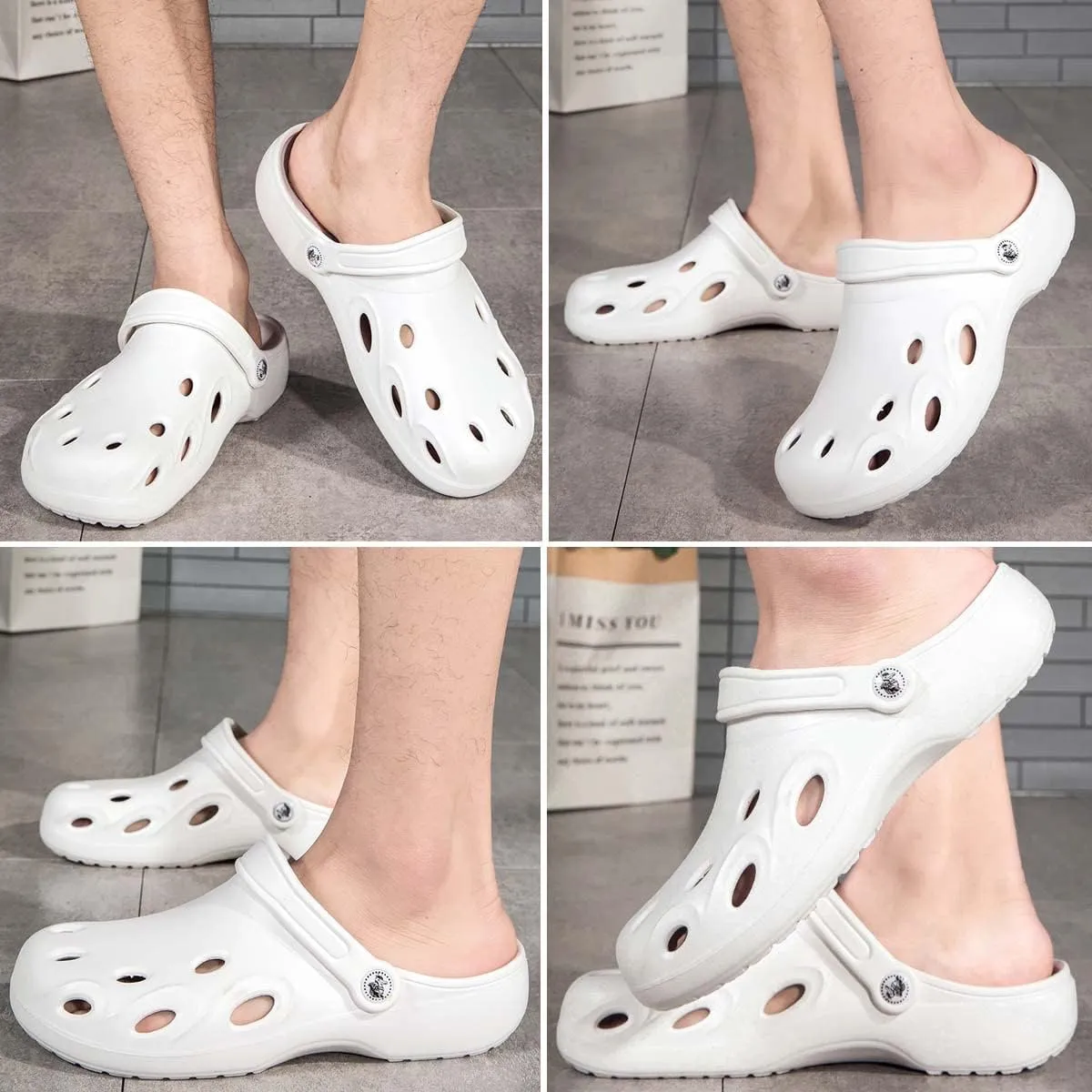 HYDLONGR Women's Summer Light Weight Breathable Quick-Drying Flat Garden Sandals Beach Slippers Clogs Mules Shoes