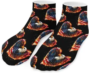 I Love U.S.A Low Cut Ankle Socks Casual Liner Sock Pack Non Slip Invisible For Men Women