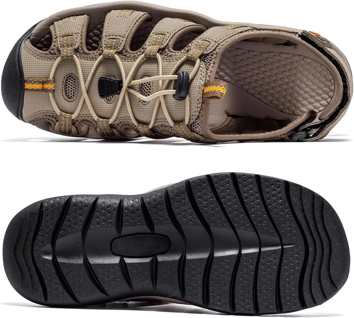 i78 Mens Athletic Hiking Sandals Closed Toe Outdoor Sport Sandals for Trail Beach Walking Waterproof Lightweight Casual