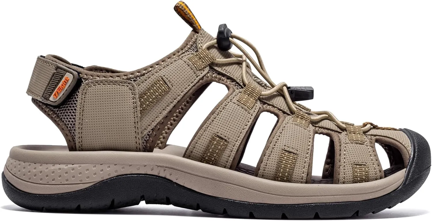 i78 Mens Athletic Hiking Sandals Closed Toe Outdoor Sport Sandals for Trail Beach Walking Waterproof Lightweight Casual