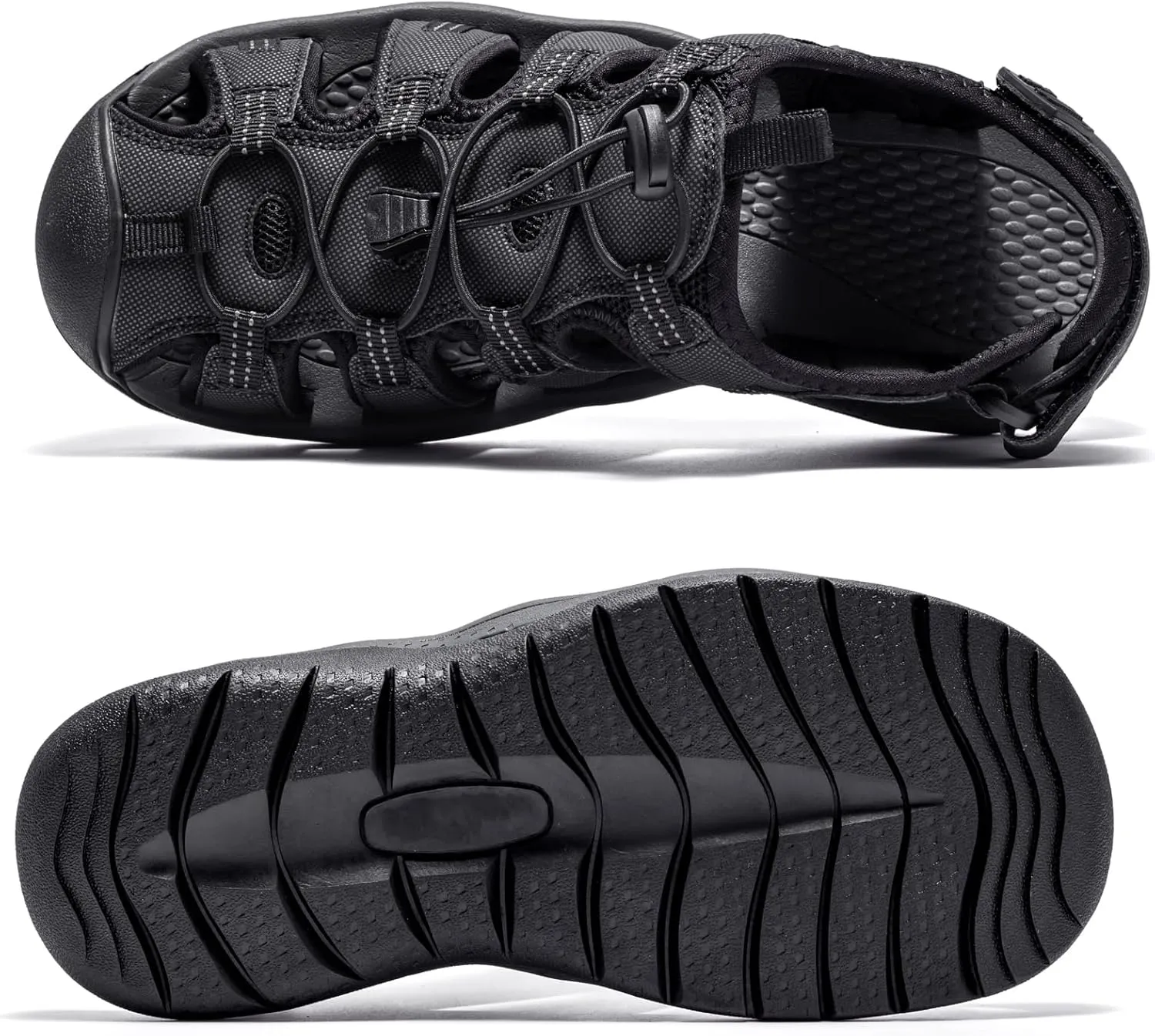 i78 Mens Athletic Hiking Sandals Closed Toe Outdoor Sport Sandals for Trail Beach Walking Waterproof Lightweight Casual