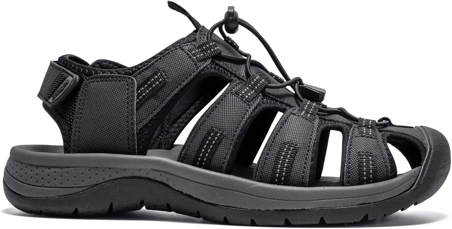 i78 Mens Athletic Hiking Sandals Closed Toe Outdoor Sport Sandals for Trail Beach Walking Waterproof Lightweight Casual