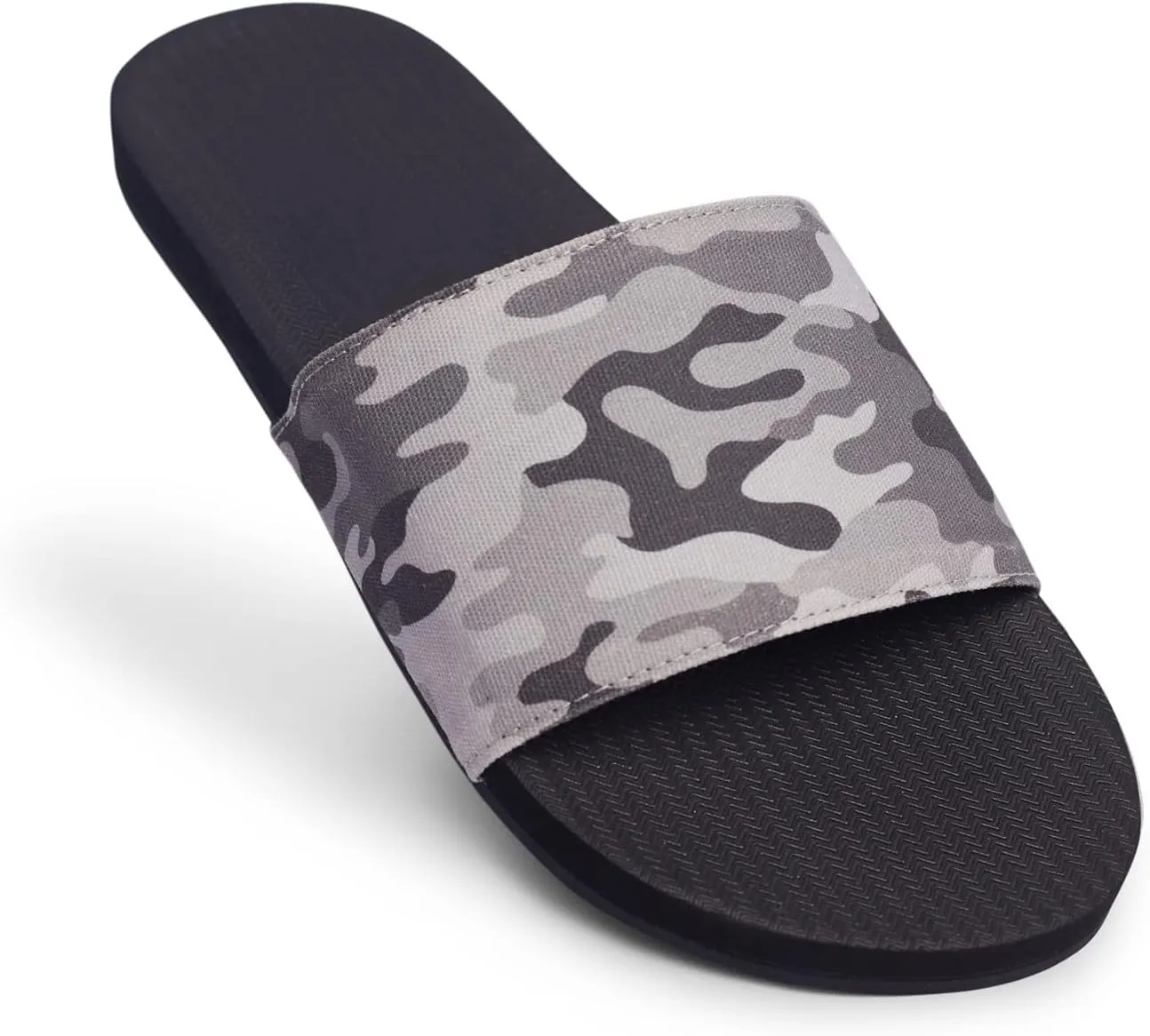 Indosole 2022 Edition Men's ESSNTLS Vegan All-Terrain Slides, Improved Comfort [Reused Tire Sole, Natural Rubber Footbed, Arch Support, Microfiber Lined ENVRO Strap, Waterproof]