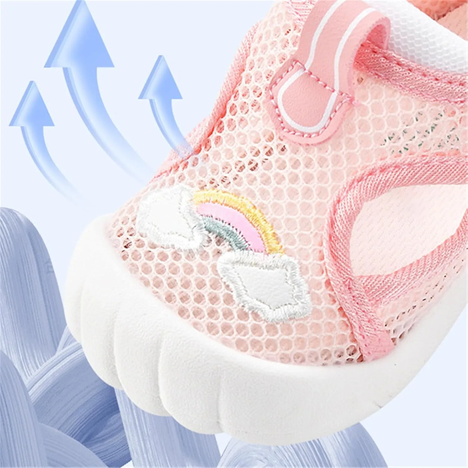 Infant Cute Water Shoes Knitted Rainbow Breathable Toddler Girls Boys Walking Sandals Summer Barefoot Non Slip