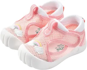 Infant Cute Water Shoes Knitted Rainbow Breathable Toddler Girls Boys Walking Sandals Summer Barefoot Non Slip