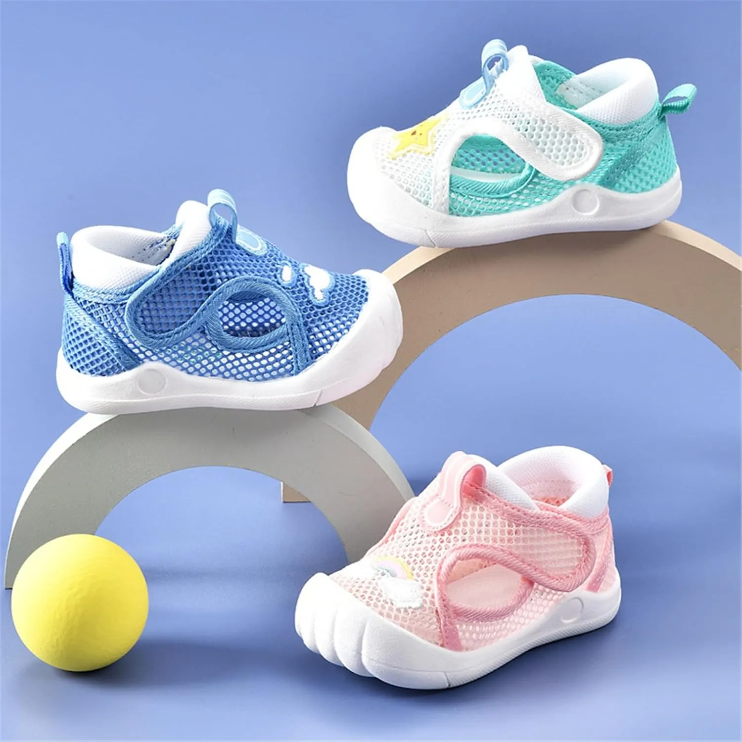 Infant Cute Water Shoes Knitted Rainbow Breathable Toddler Girls Boys Walking Sandals Summer Barefoot Non Slip