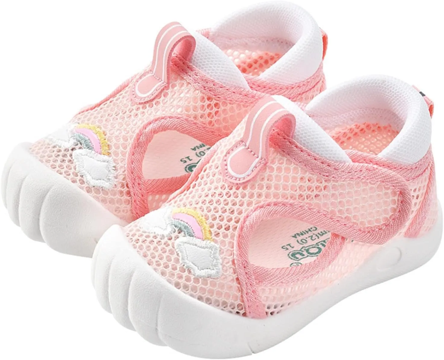 Infant Cute Water Shoes Knitted Rainbow Breathable Toddler Girls Boys Walking Sandals Summer Barefoot Non Slip