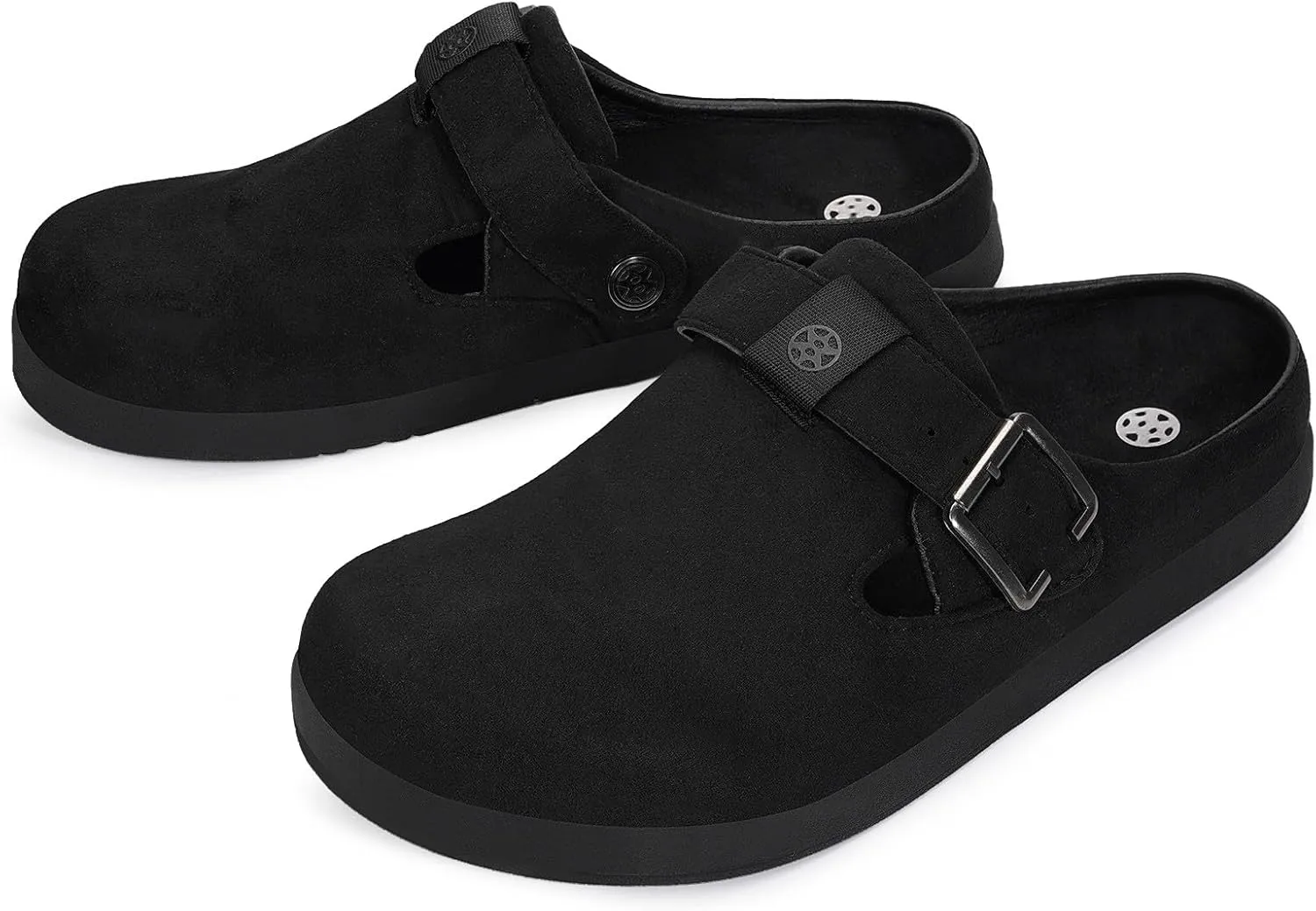 Intini Womens Mens Suede Clogs Leather Mules Slip on Sandals Potato Shoes House Slippers with Arch Support
