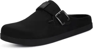 Intini Womens Mens Suede Clogs Leather Mules Slip on Sandals Potato Shoes House Slippers with Arch Support