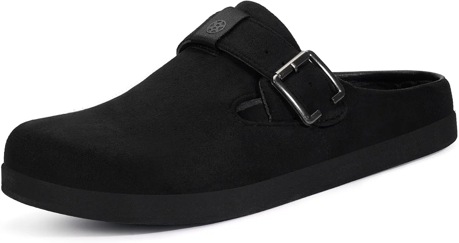 Intini Womens Mens Suede Clogs Leather Mules Slip on Sandals Potato Shoes House Slippers with Arch Support