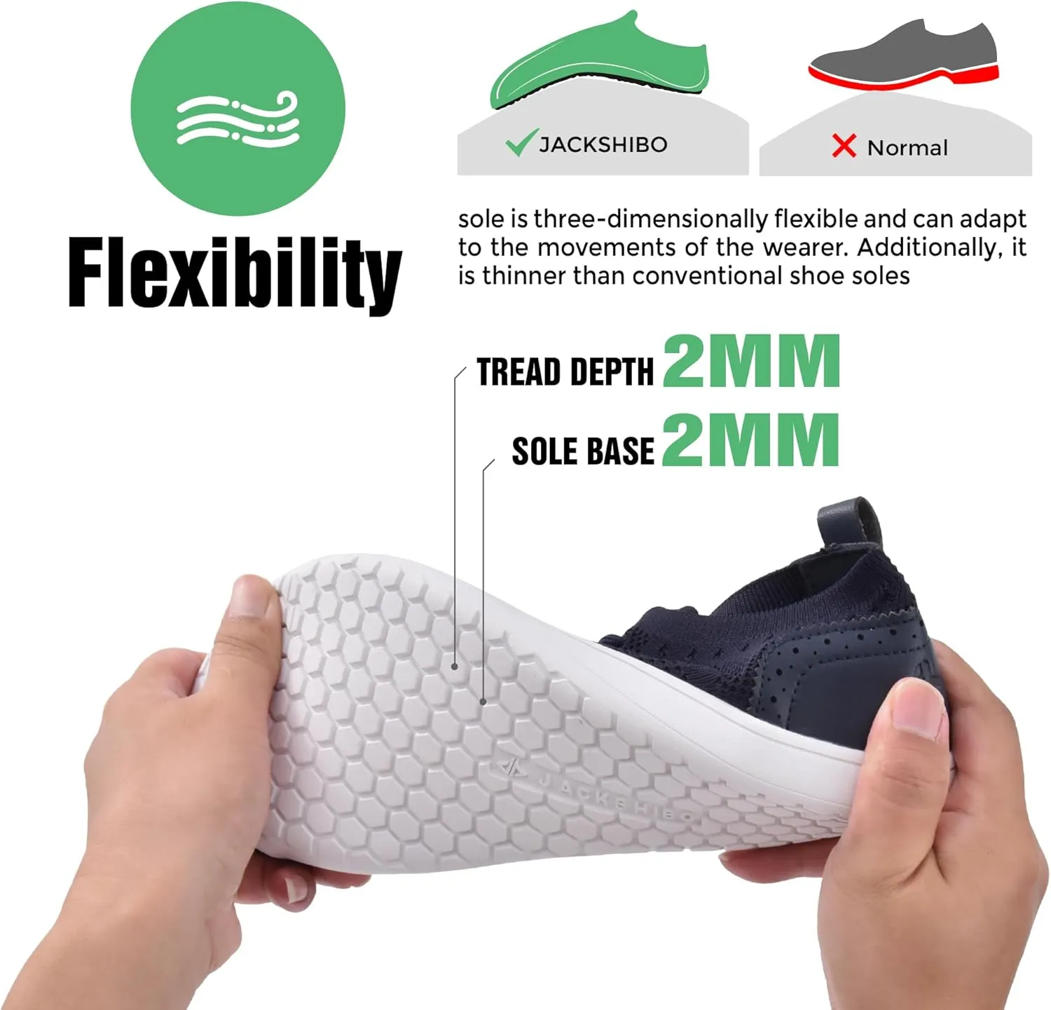 JACKSHIBO Barefoot Shoes for Men Slip on Shoes Minimalist Walking Sneakers Wide Toe Box Zero Drop Sole