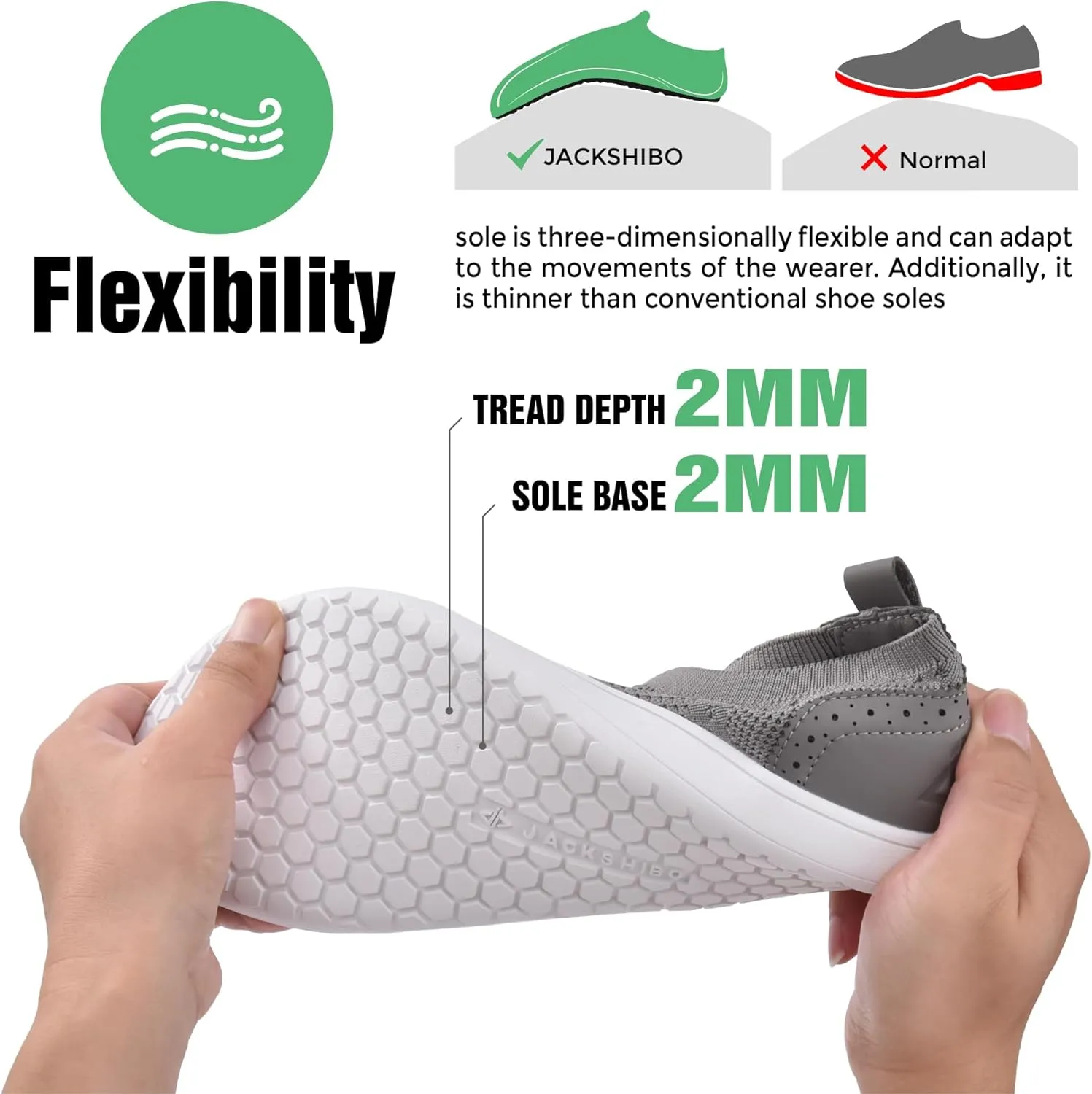 JACKSHIBO Barefoot Shoes for Men Slip on Shoes Minimalist Walking Sneakers Wide Toe Box Zero Drop Sole