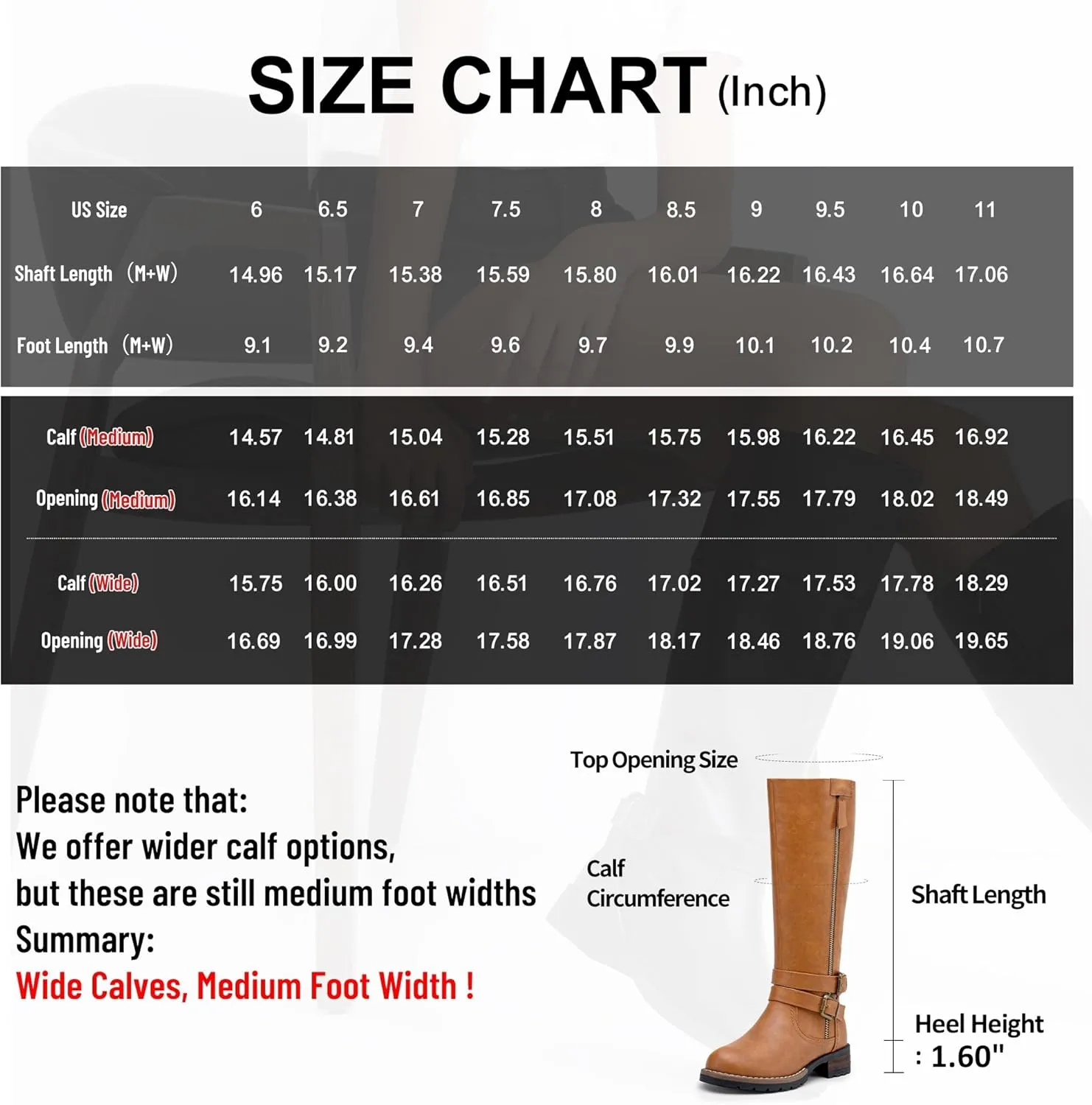 Jeossy 9660 Knee High Boots for Women, Classic Tall Riding Boots Low Heel with Inside Zipper Works and Outside Zip Decorative