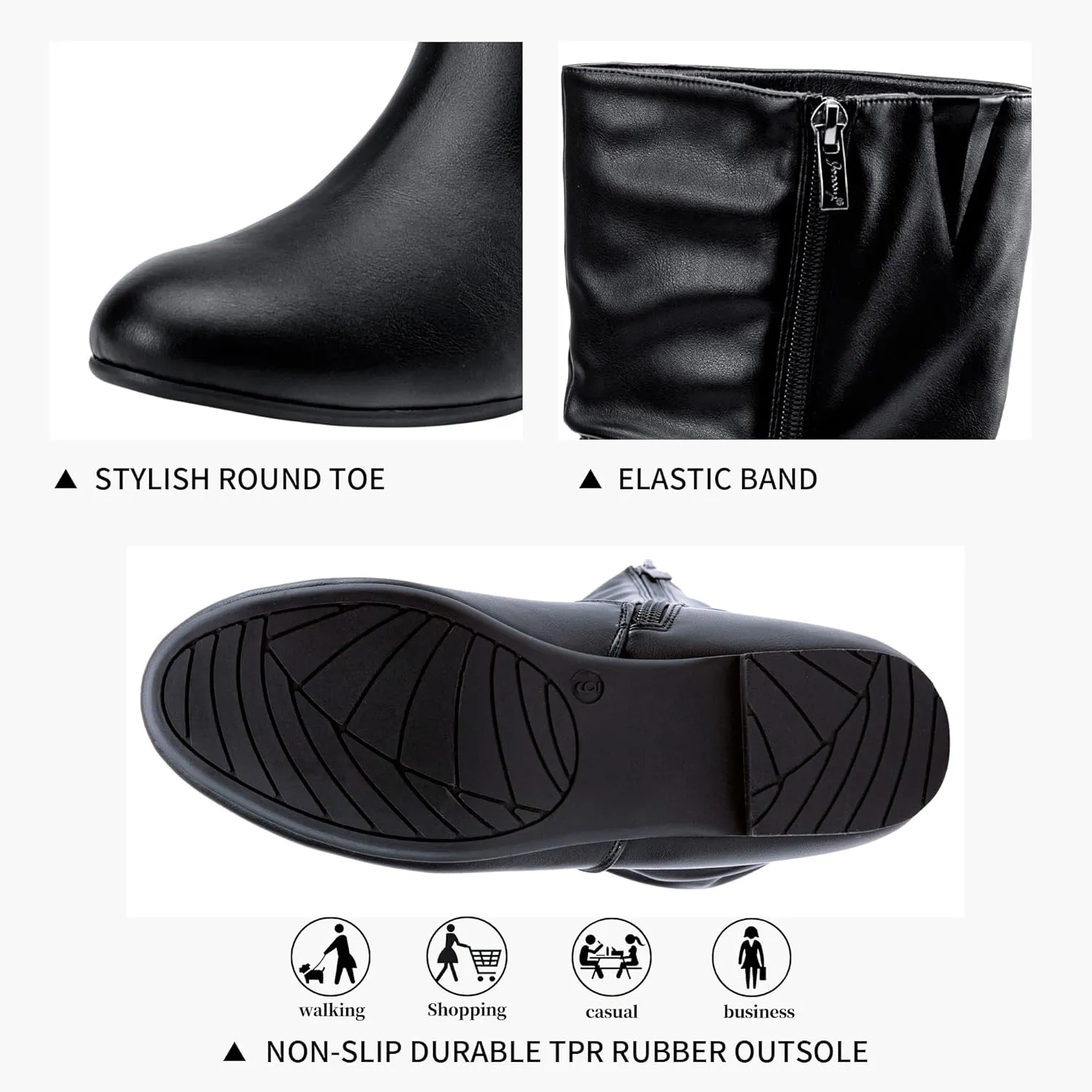 Jeossy Women's 941 Knee High Boots, Falt Slouch Boots, Tall Fall Boots Pull on