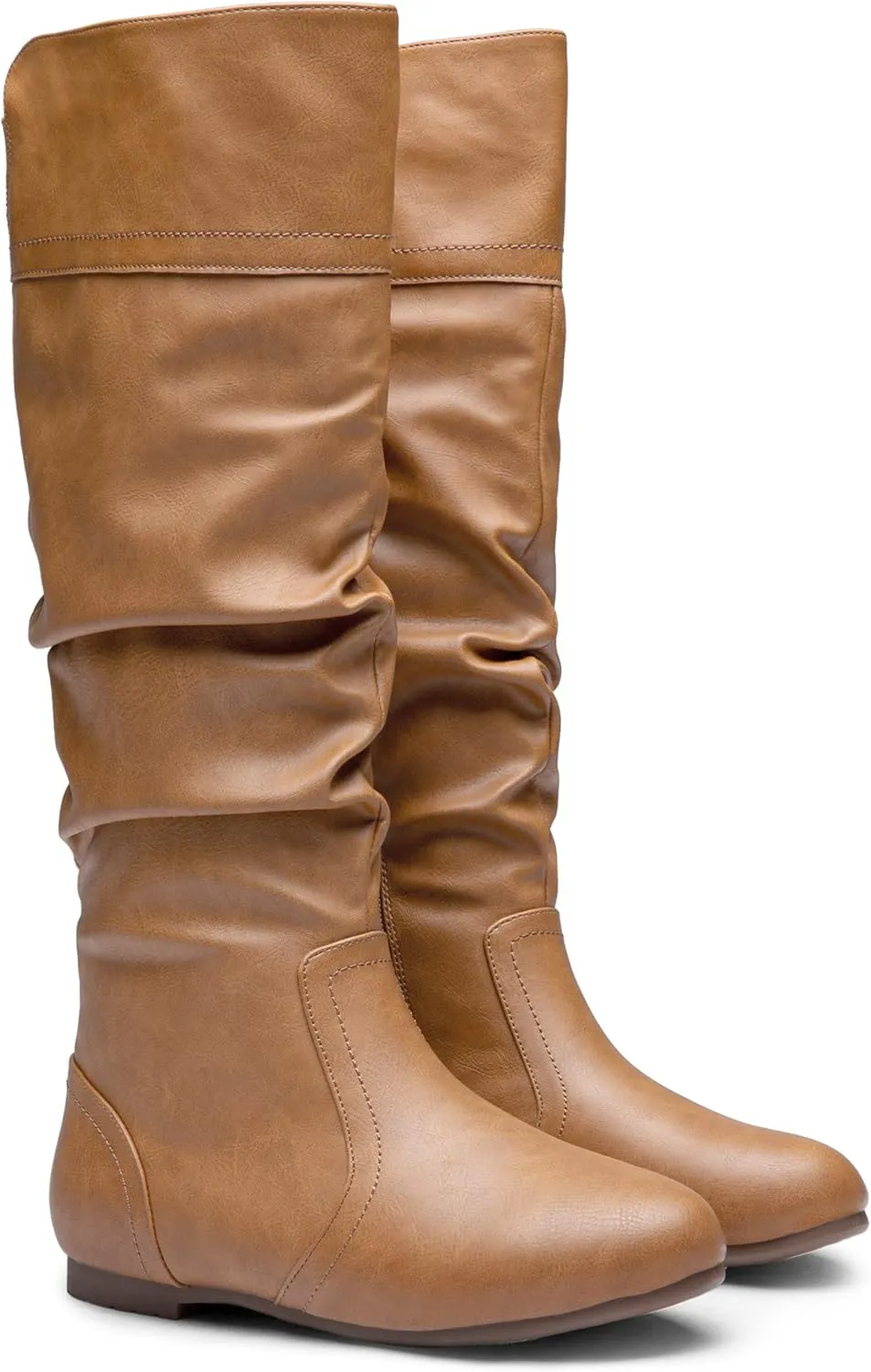 Jeossy Women's 9601 Knee High Boots Tall Slouch Boots with Inside Zipper
