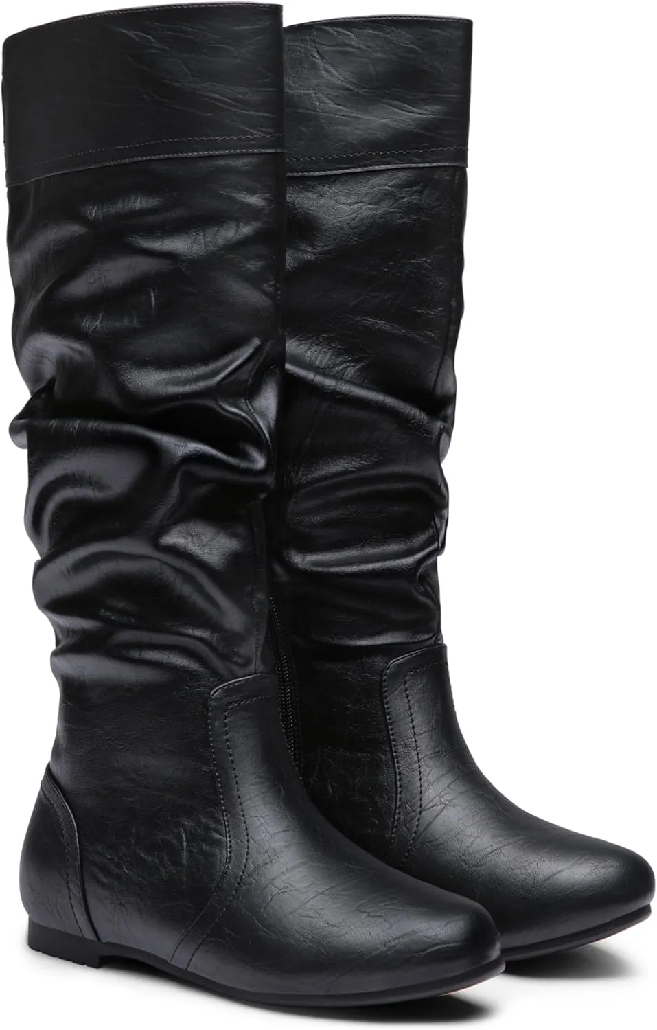 Jeossy Women's 9601 Knee High Boots Tall Slouch Boots with Inside Zipper