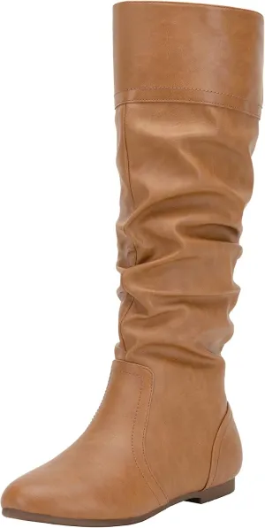 Jeossy Women's 9601 Knee High Boots Tall Slouch Boots with Inside Zipper
