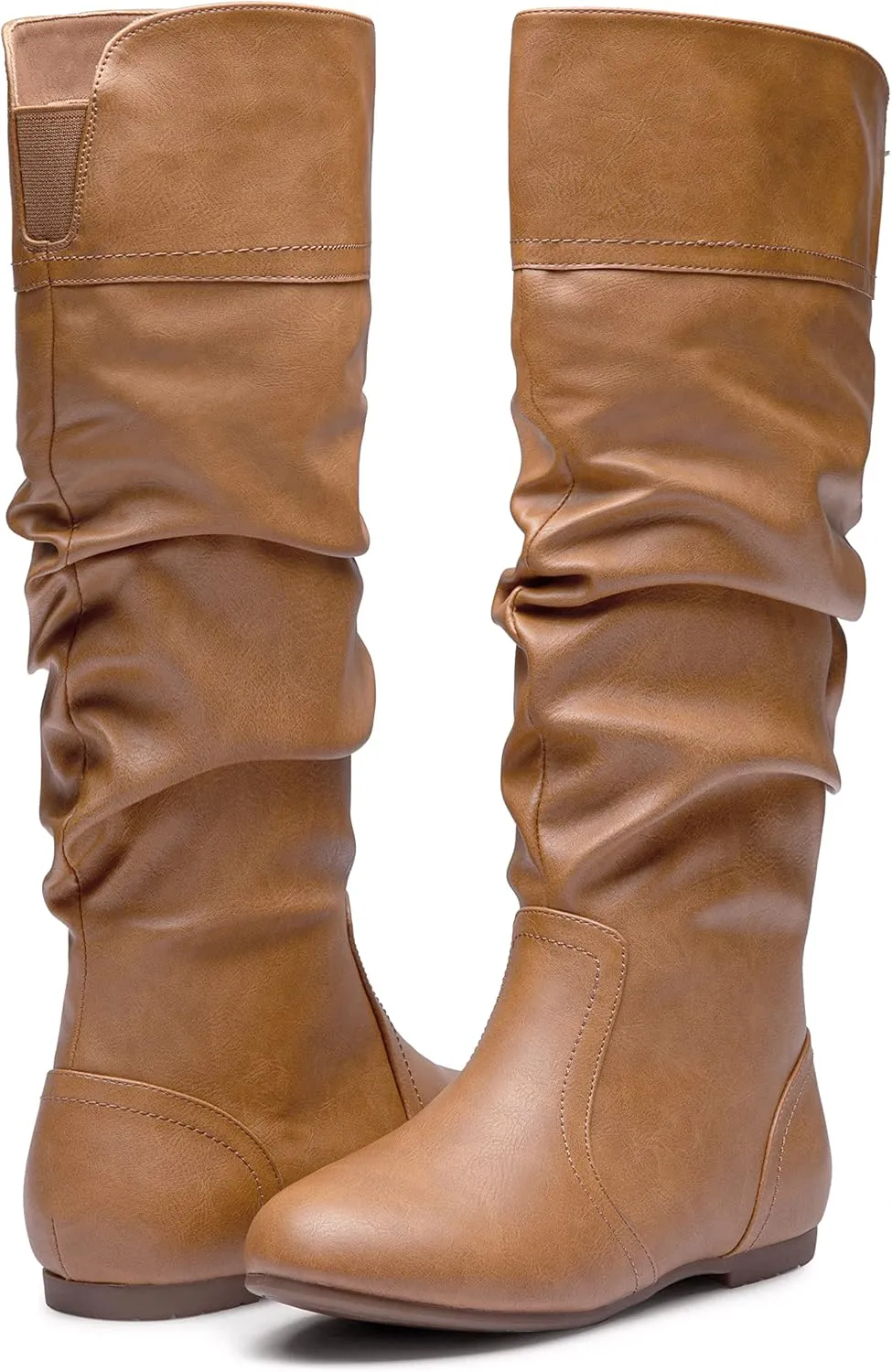 Jeossy Women's 9601 Knee High Boots Tall Slouch Boots with Inside Zipper