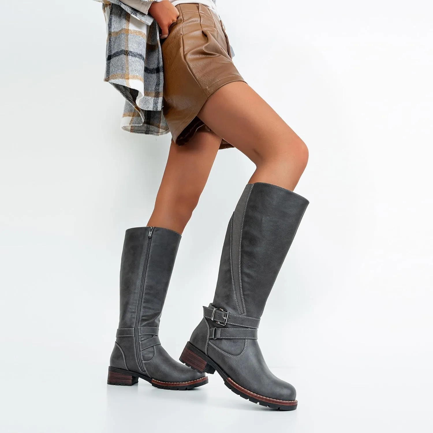 Jeossy Women's 9659 Knee High Boots, Riding Horse Tall Boots with Elastic Band and Side Zipper