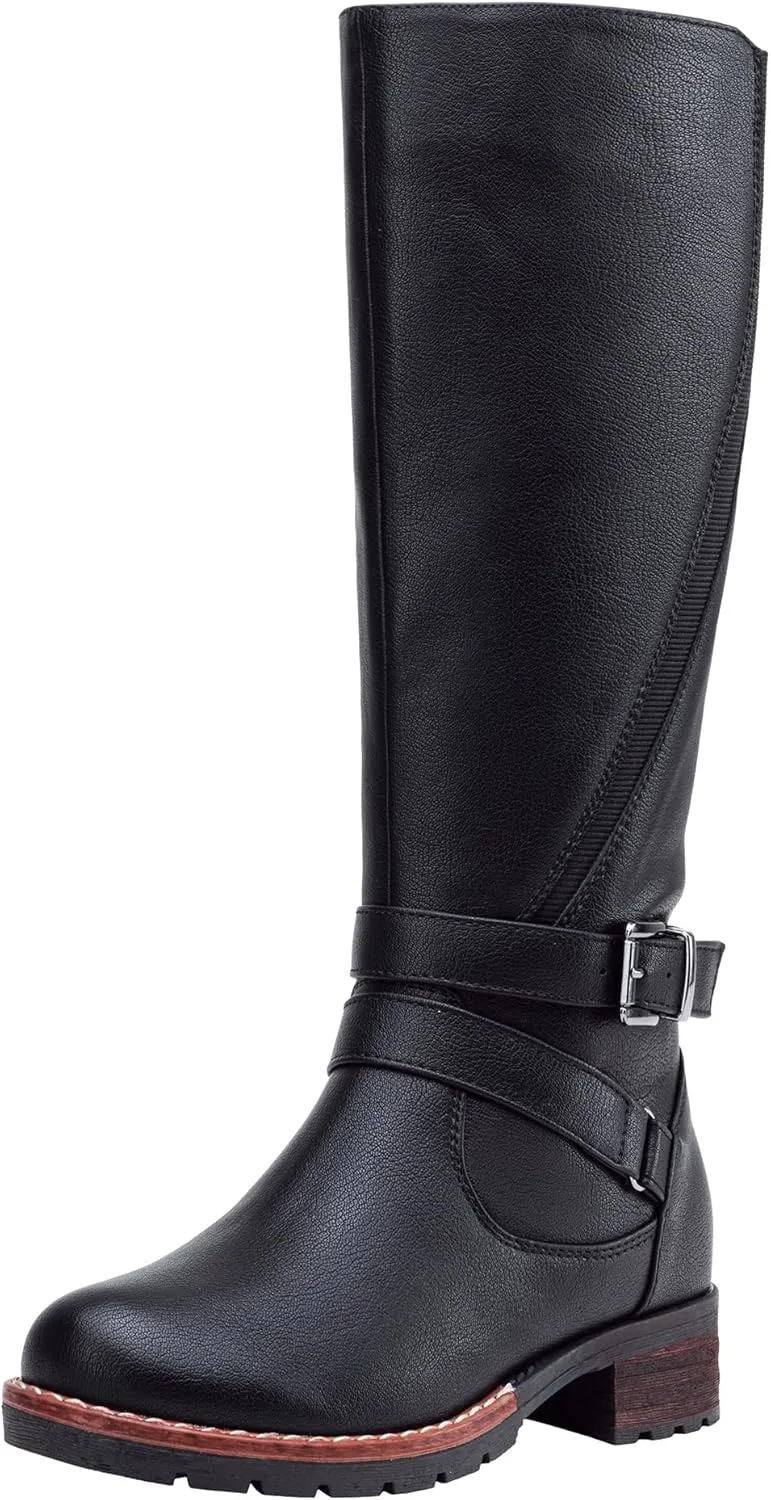 Jeossy Women's 9659 Knee High Boots, Riding Horse Tall Boots with Elastic Band and Side Zipper