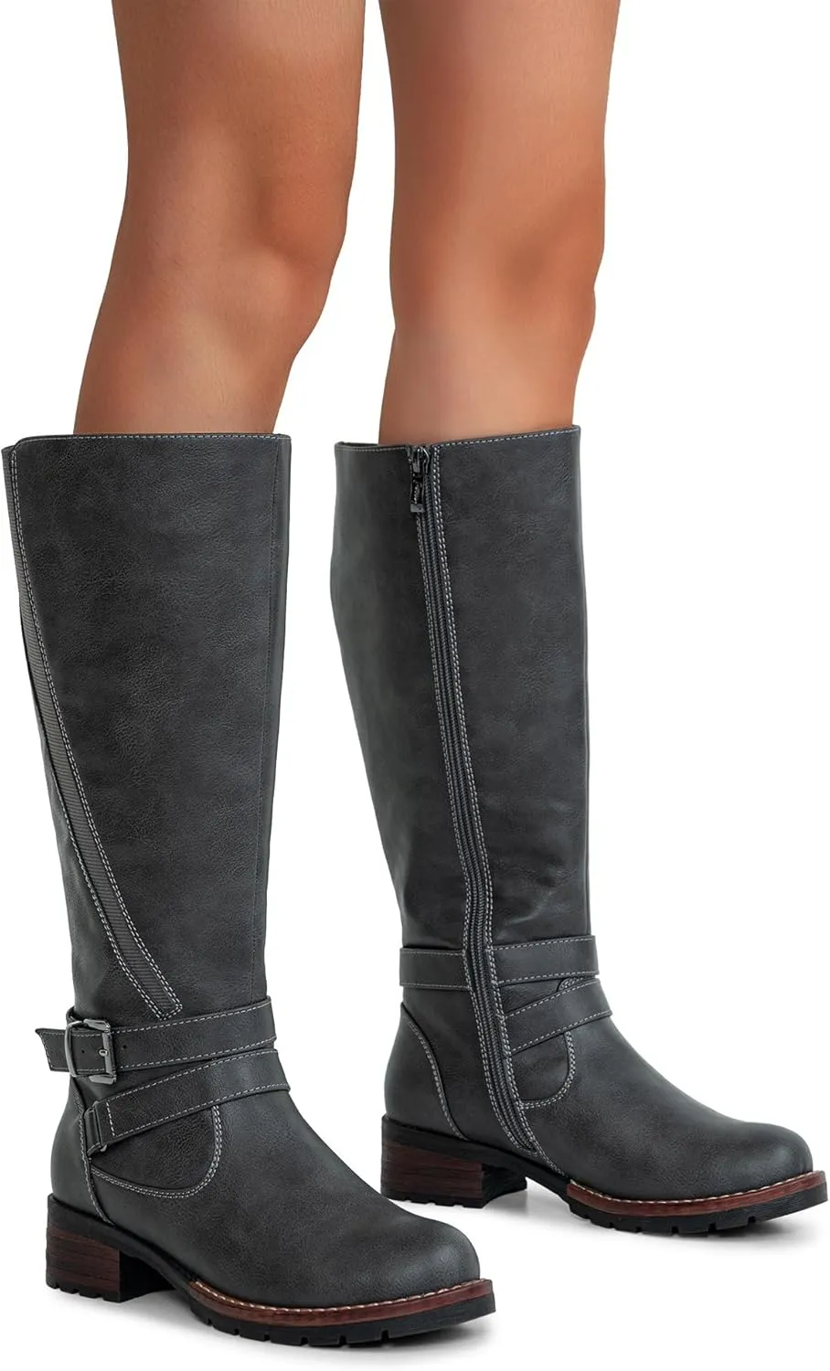 Jeossy Women's 9659 Knee High Boots, Riding Horse Tall Boots with Elastic Band and Side Zipper