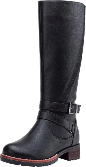 Jeossy Women's 9659 Knee High Boots, Riding Horse Tall Boots with Elastic Band and Side Zipper