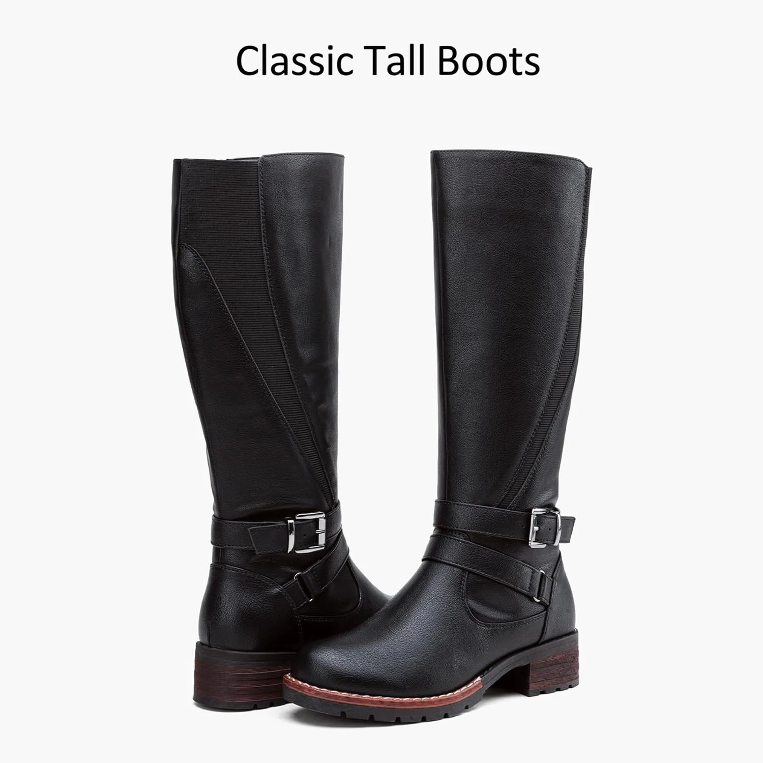 Jeossy Women's 9659 Knee High Boots, Riding Horse Tall Boots with Elastic Band and Side Zipper