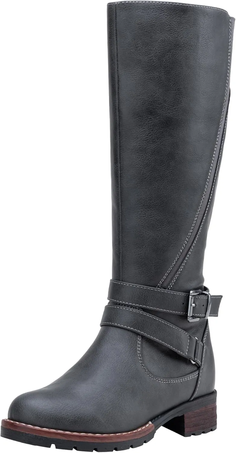 Jeossy Women's 9659 Knee High Boots, Riding Horse Tall Boots with Elastic Band and Side Zipper